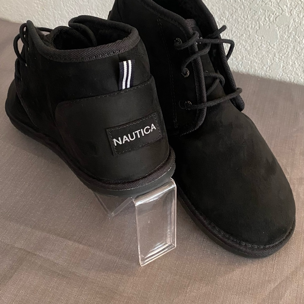Nautica Black Lace-Up Boots